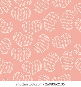 Diseño de fondo de repetición de corazón Doodle lindo