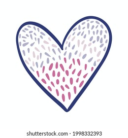 Cute doodle heart shape vector graphics. Romantic, love, valentine.