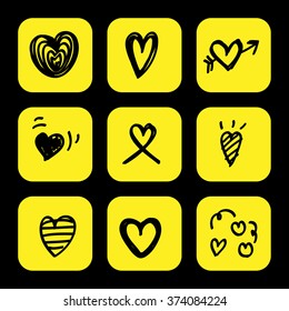 Cute doodle hearts Vector EPS10, Great for any use