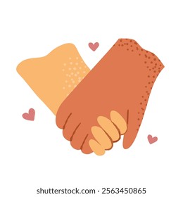 Cute doodle holding. Hand gesture expressing love isolated on white. Hand drawn isolated vector illustration. 