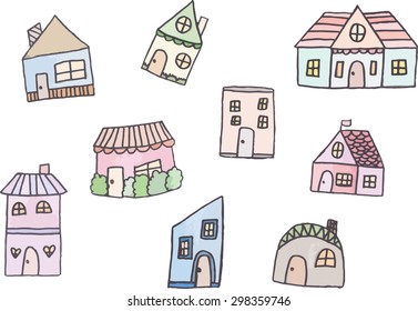 Cute doodle house