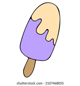 Cute doodle ice cream vector illustration