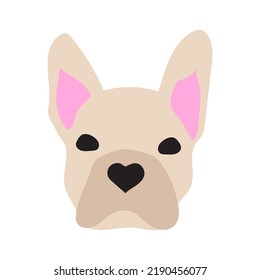 cute doodle illustration of french bulldog breed dog. dog in minimalist style