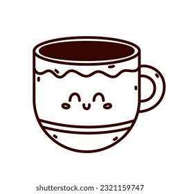 Cute doodle illustration of a mug isolated on a white background