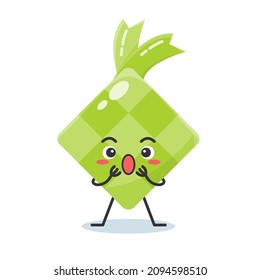 cute doodle ketupat cartoon character
