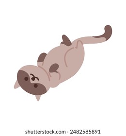 Cute doodle kitty cat pose