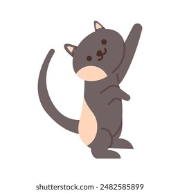 Cute doodle kitty cat pose