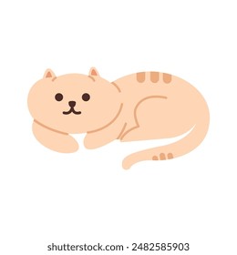 Cute doodle kitty cat pose