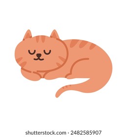 Cute doodle kitty cat pose