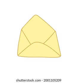 Cute doodle letter, envelope icon. Hand drawn clipart vector illustration. Sweet element for greeting cards, posters, stickers, kids book and seasonal design. Isolated on white background