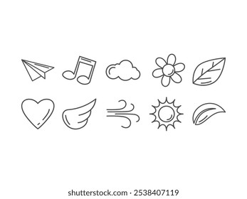 Cute Doodle Line Element Set 