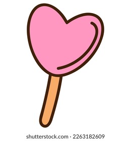 Cute doodle lollipop from the collection of girly stickers. Cartoon color vector illustration.