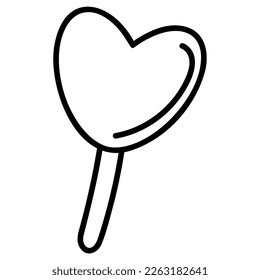 Cute doodle lollipop from the collection of girly stickers. Cartoon white and black vector illustration.