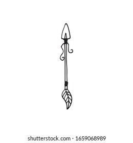 Las flechas de amor del doodle cutáneo para el arco.  Ilustración vectorial dibujada a mano. Dulce para tarjetas de felicitación, carteles, pegatinas y diseño del día de San Valentín. Aislado sobre fondo blanco