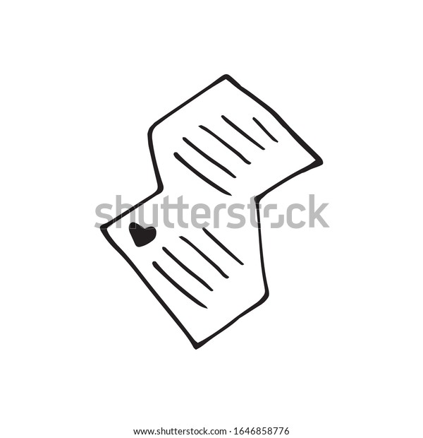 Cute Doodle Love Letter Envelope Heart Stock Vector Royalty Free 1646858776 Shutterstock 9212