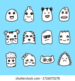 Mascota de doodle con expresión