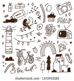 cute doodle with mix of various objects