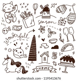 cute doodle with mix of various objects