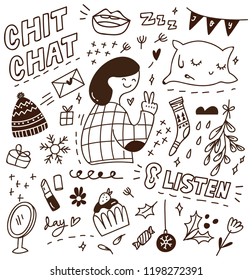 cute doodle with mix of various objects