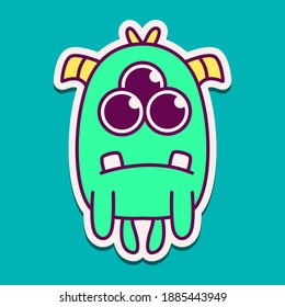 cute doodle monster cartoon designs  for coloring, backgrounds, stickers, logos, icons and more 