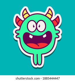 cute doodle monster cartoon designs  for coloring, backgrounds, stickers, logos, icons and more 