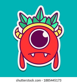 cute doodle monster cartoon designs  for coloring, backgrounds, stickers, logos, icons and more 