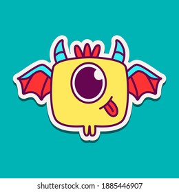 cute doodle monster cartoon designs  for coloring, backgrounds, stickers, logos, icons and more 