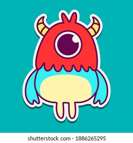 cute doodle monster cartoon designs  for coloring, backgrounds, stickers, logos, symbol, icons and more