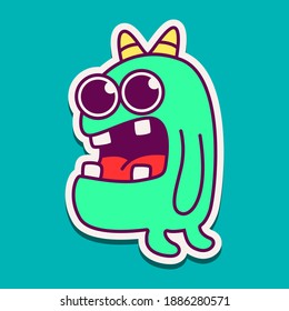 cute doodle monster cartoon designs  for coloring, backgrounds, stickers, logos, symbol, icons and more