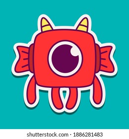 cute doodle monster cartoon designs  for coloring, backgrounds, stickers, logos, symbol, icons and more