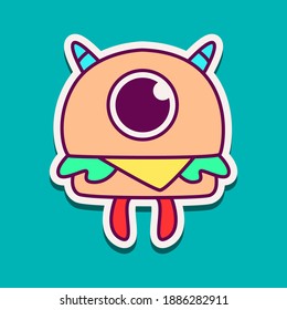 cute doodle monster cartoon designs  for coloring, backgrounds, stickers, logos, symbol, icons and more