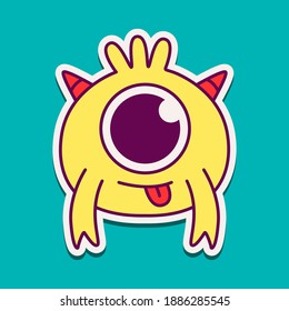 cute doodle monster cartoon designs  for coloring, backgrounds, stickers, logos, symbol, icons and more