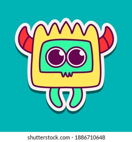 cute doodle monster cartoon designs  for coloring, backgrounds, stickers, logos, symbol, icons and more 