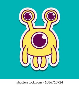 cute doodle monster cartoon designs  for coloring, backgrounds, stickers, logos, symbol, icons and more 