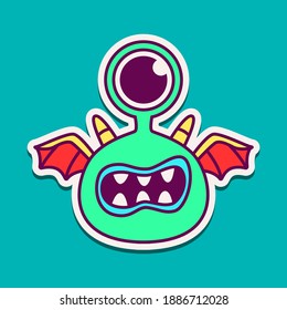 cute doodle monster cartoon designs  for coloring, backgrounds, stickers, logos, symbol, icons and more 