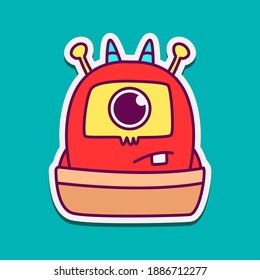 cute doodle monster cartoon designs  for coloring, backgrounds, stickers, logos, symbol, icons and more 