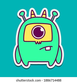 cute doodle monster cartoon designs  for coloring, backgrounds, stickers, logos, symbol, icons and more 