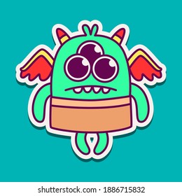 cute doodle monster cartoon designs  for coloring, backgrounds, stickers, logos, symbol, icons and more 