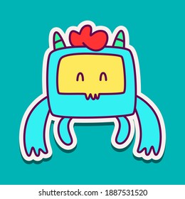 cute doodle monster cartoon designs  for coloring, backgrounds, stickers, logos, symbol, icons and more