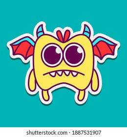 cute doodle monster cartoon designs  for coloring, backgrounds, stickers, logos, symbol, icons and more