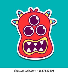 cute doodle monster cartoon designs  for coloring, backgrounds, stickers, logos, symbol, icons and more 