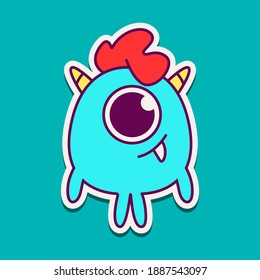 cute doodle monster cartoon designs  for coloring, backgrounds, stickers, logos, symbol, icons and more