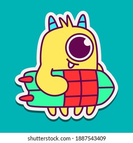cute doodle monster cartoon designs  for coloring, backgrounds, stickers, logos, symbol, icons and more