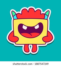 cute doodle monster cartoon designs  for coloring, backgrounds, stickers, logos, symbol, icons and more