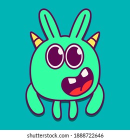 cute doodle monster cartoon designs  for coloring, backgrounds, stickers, logos, symbol, icons and more 