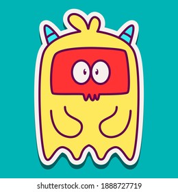 cute doodle monster cartoon designs  for coloring, backgrounds, stickers, logos, symbol, icons and more 