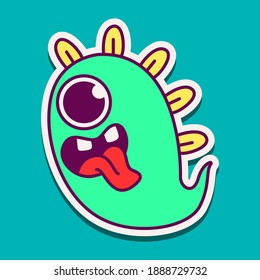 cute doodle monster cartoon designs  for coloring, backgrounds, stickers, logos, symbol, icons and more 