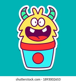 cute doodle monster cartoon designs  for coloring, backgrounds, stickers, logos, symbol, icons and more
