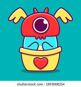 cute doodle monster cartoon designs  for coloring, backgrounds, stickers, logos, symbol, icons and more