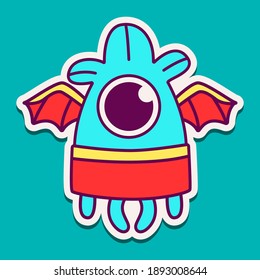 cute doodle monster cartoon designs  for coloring, backgrounds, stickers, logos, symbol, icons and more
